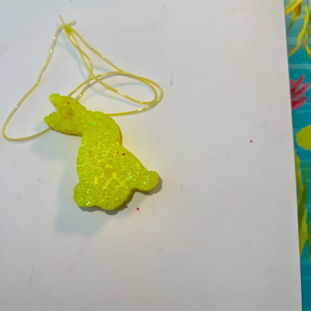Bunny car freshie. Gardenia Scent. Yellow